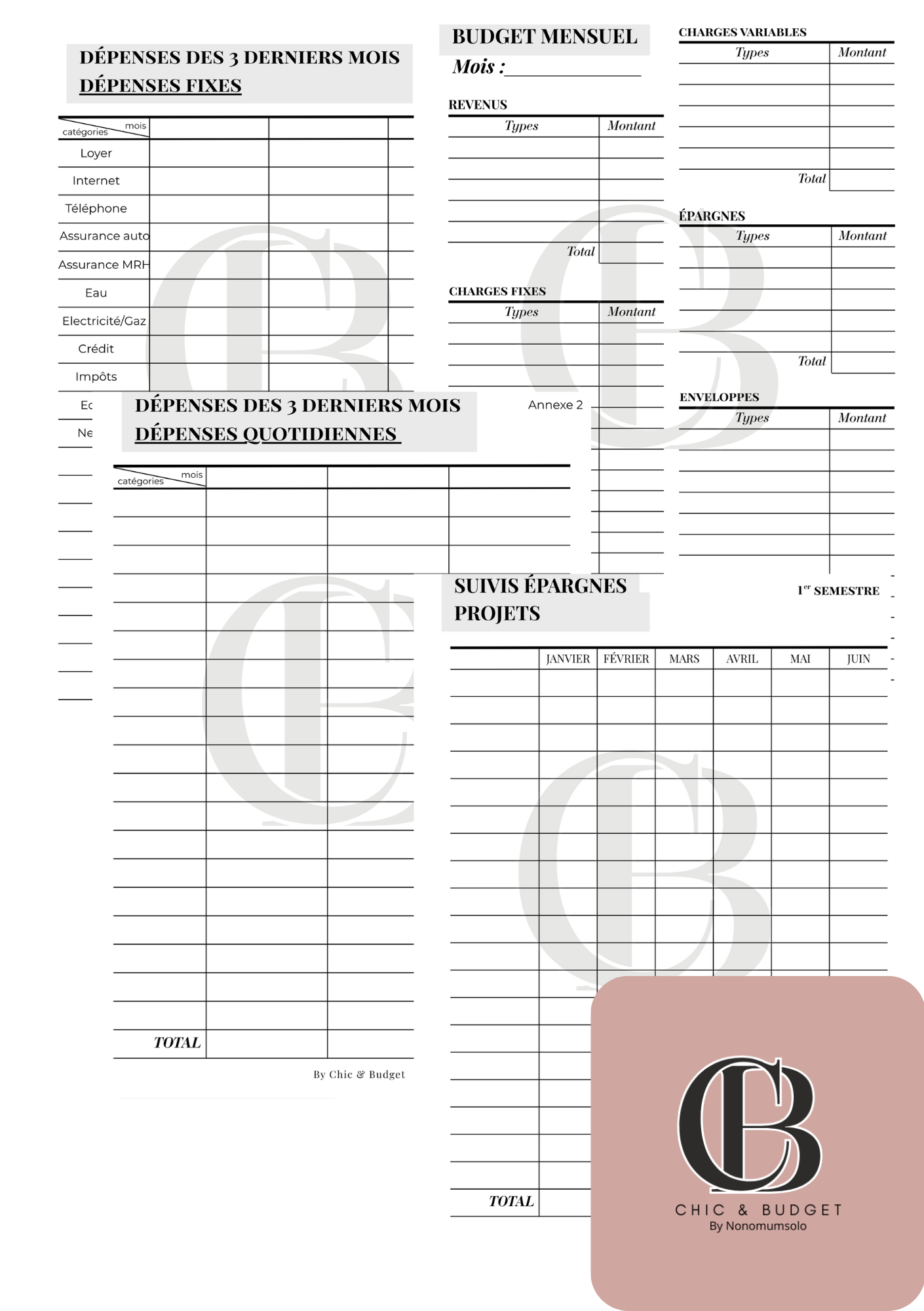PACK COMPLET : Ebook "Maîtriser ton Budget" + Trackers